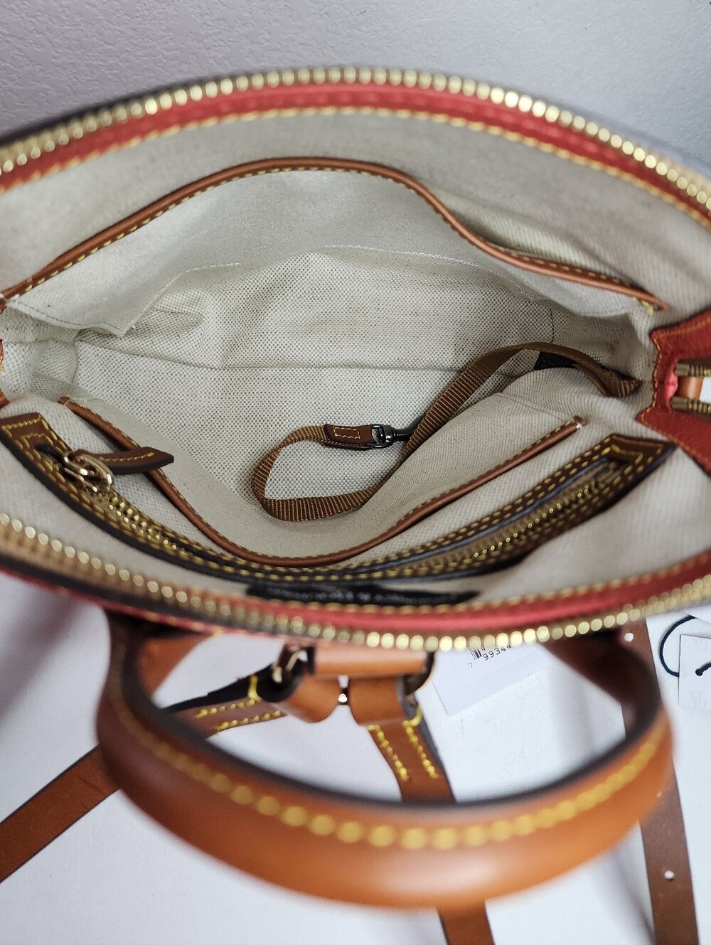New Dooney & Bourke Small Pebble Leather Backpack in Coral Color - Picture 14 of 15